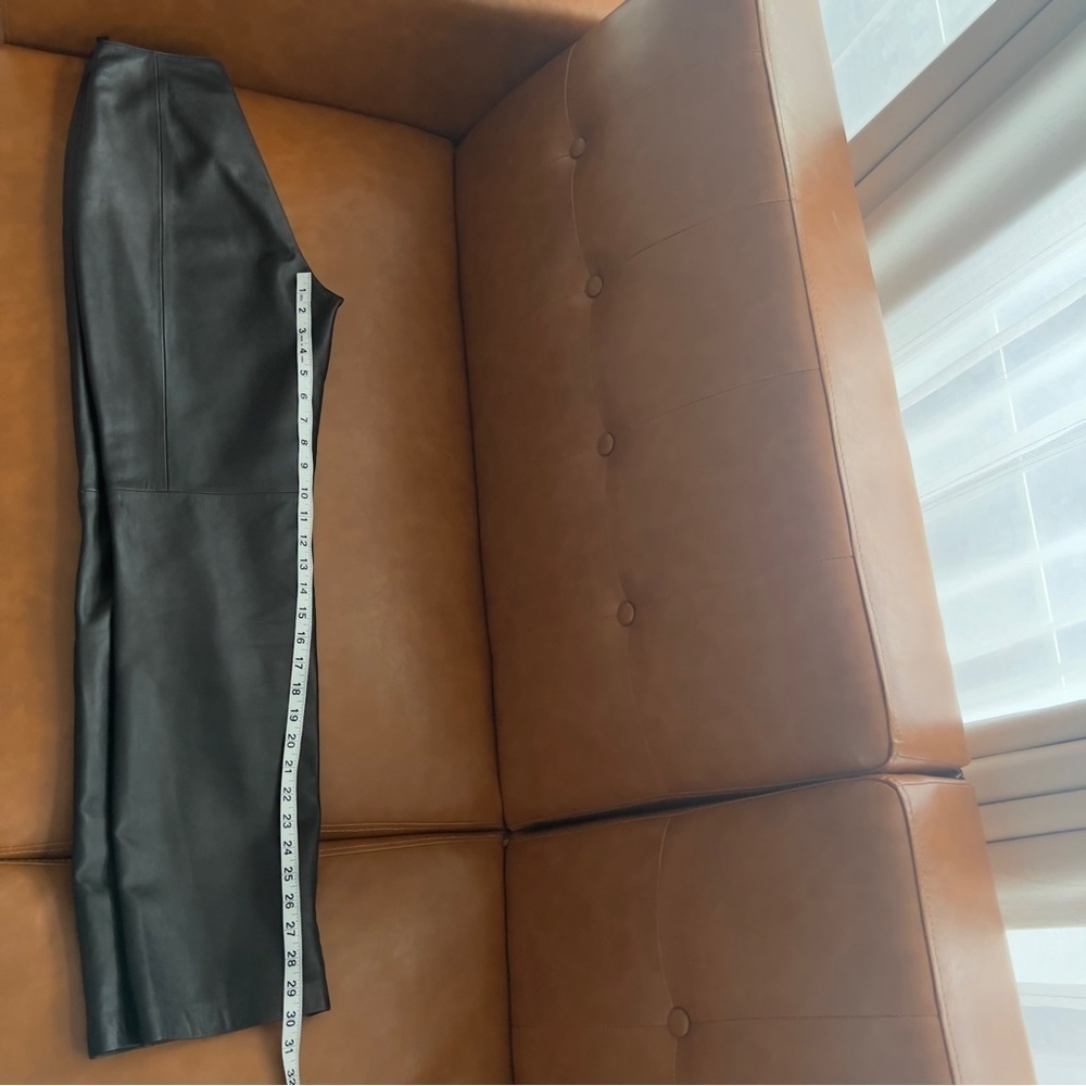 Hugo Buscati High Waisted Straight Black Genuine Leather Pants Size 4 - Picture 8 of 13